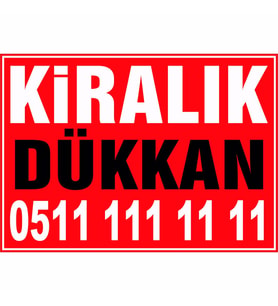 Kiralık Dükkan Daire Branda Branda Afişi (Kırmızı Renk)