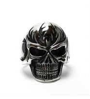 Gotik Maskeli Kurukafa Gümüş Erkek Yüzüğü 6014731028084