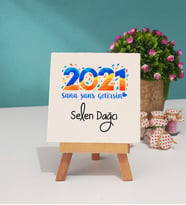 Sana Şans Getirsin 2021 Yılbaşı Hediyesi Dekoratif Taş Baskı