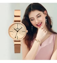 Coliseum Kadın Kol Saati Lüks Moda Şık Trend Bayan Kol Saati Siyah Rose Gold