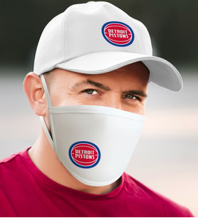 NBA Detroit Pistons Beyaz Şapka ve Yıkanabilir Maske Seti (Model 1)