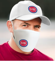 NBA Detroit Pistons Beyaz Şapka ve Yıkanabilir Maske Seti (Model 1)