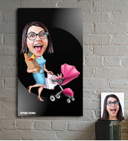 BK Gift Kişiye Özel Ev Hanımı Karikatür Ahşap Tablo - 1