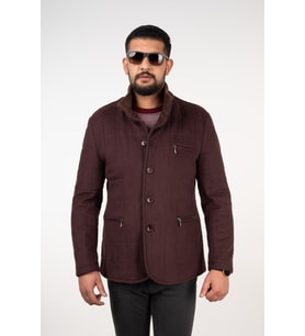 NOTRA REGULAR FİT DÜĞMELİ KAŞE KABAN (Bordo)