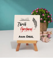 Tarih Öğretmeni Dekoratif Taş Baskı