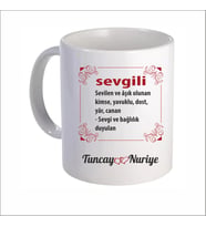 SEVGİLİ HEDİYESİ SEVGİLİ ANALAMLI KUPA BARDAK