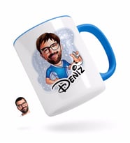 BK Gift Kişiye Özel Erkek Antrenör Karikatürlü Mavi Kupa Bardak-1