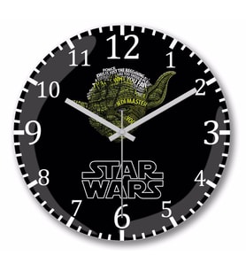 Star Wars Jedı Master Duvar Saati Bombeli Gercek Cam