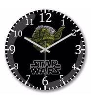 Star Wars Jedı Master Duvar Saati Bombeli Gercek Cam