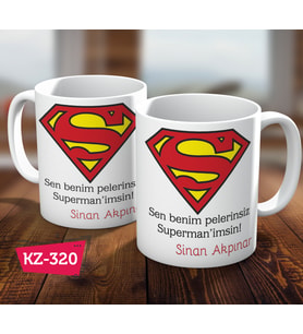 Sen Benim Pelerinsiz Superman'imsin İsimli Kişiye Özel Babalar Günü İçin Hediye Kupa Bardak