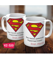 Sen Benim Pelerinsiz Superman'imsin İsimli Kişiye Özel Babalar Günü İçin Hediye Kupa Bardak