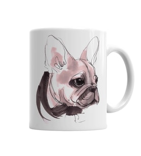 Fransız Bulldog Kupa Bardak Porselen
