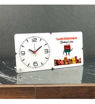 Tarih Öğretmeni Ahşap Masa Saati