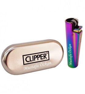 İsme Özel Clipper Çakmak Gökkuşağı   Erkeğe Hediyelik Çakmak