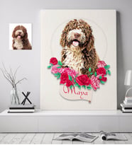 BK Gift Kişiye Özel Evcil Dost İllüstrasyon Tasarımlı Kanvas Tablo 70x100cm-1
