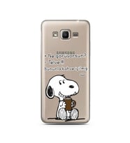 Snoopy Tasarımlı Süper Şeffaf Silikon Telefon Kılıfı Samsung J2 Prime