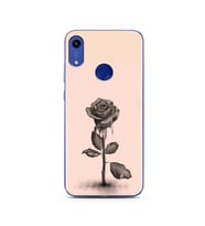 Gül Tasarımlı Süper Şeffaf Silikon Telefon Kılıfı Huawei Honor 8A