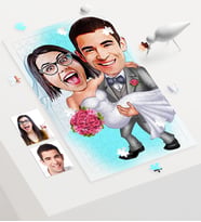 BK Gift Kişiye Özel Evleniyoruz Karikatür 240 Parça A3 Puzzle  7