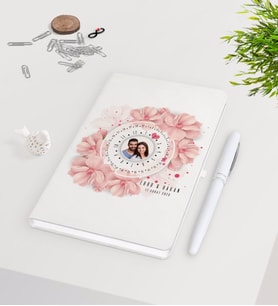 BK Gift Kişiye Özel Sevgililer Günü Fotoğraflı Sonsuz Takvimli Beyaz Defter Kalem Seti-2
