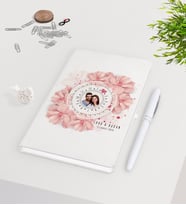 BK Gift Kişiye Özel Sevgililer Günü Fotoğraflı Sonsuz Takvimli Beyaz Defter Kalem Seti-2
