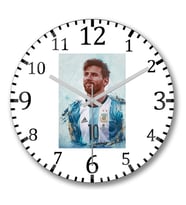 Messi Argentina Duvar Saati Bombeli Gercek Cam