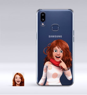 BK Gift Kişiye Özel Kadın Animasyon Karikatürlü Samsung Galaxy A10s İnce Şeffaf Silikon Telefon Kapağı-6 (Beyaz)