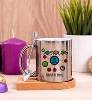 Sosyolog Ahşap Altlıklı Silver Kupa Bardak