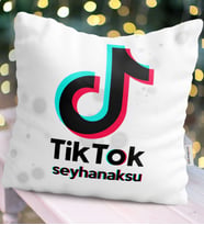 BK Gift Kişiye Özel TikTok Yastık - 1 (Beyaz)