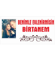 MIGNATIS - Benimle Evlenir Misin Birtanem Branda Afişi 100x50cm
