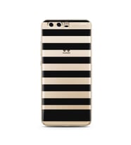 Çizgi Tasarımlı Süper Şeffaf Silikon Telefon Kılıfı Huawei P10    