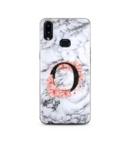 Mermer Çiçekli Harf Tasarım Süper Şeffaf Silikon Telefon Kılıfı Samsung A10s O-H