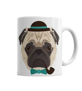 Pug Perfil Köpek Kupa Bardak Porselen
