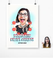 BK Gift Kişiye Özel Dünyanın En İyi Annesi Karikatür Afiş Poster 50 X 70 Cm