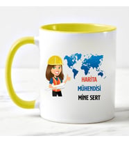 Harita Mühendisi Kupa Bardağı Sarı