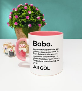 Babalar Günü Hediyesi Baba Kupa Bardak Pembe