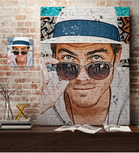 BK Gift Kişiye Özel Erkek Graffiti Çizim Tasarımlı Kanvas Tablo (50x70cm.)