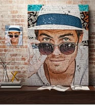 BK Gift Kişiye Özel Erkek Graffiti Çizim Tasarımlı Kanvas Tablo (50x70cm.)