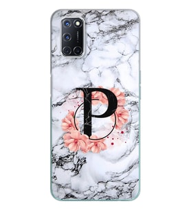 Mermer Çiçekli Harf Tasarım Süper Şeffaf Silikon Telefon Kılıfı Oppo A52-A72 P-H