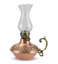 Miray İşlemeli Eskitmeli Küçük Bakır Gaz Lambası