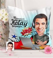 BK Gift Kişiye Özel Bay Oyuncu Karikatürlü  Yastık  1