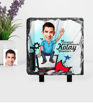BK Gift Kişiye Özel Bay Bilgisayar Mühendisi Karikatürlü Dekoratif Doğal Taş  1