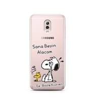 Snoopy Tasarımlı Süper Şeffaf Silikon Telefon Kılıfı Samsung C8 