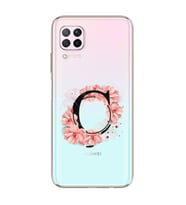 Pembe Çiçekli Harf Tasarım Süper Şeffaf Silikon Telefon Kılıfı Huawei P40 Lite Ç
