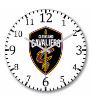 Cleveland Cavaliers Logo Duvar Saati Bombeli Gercek Cam