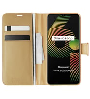 Microsonic Realme 6i Kılıf Delux Leather Wallet Gold