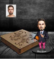Kişiye Özel Sporcu Karikatürlü Ahşap Biblo Kutulu Bay-12