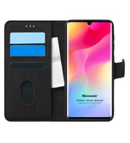 Microsonic Xiaomi Mi Note 10 Lite Kılıf Fabric Book Wallet Siyah