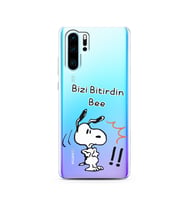 Snoopy Tasarımlı Süper Şeffaf Silikon Telefon Kılıfı Huawei P30 Pro