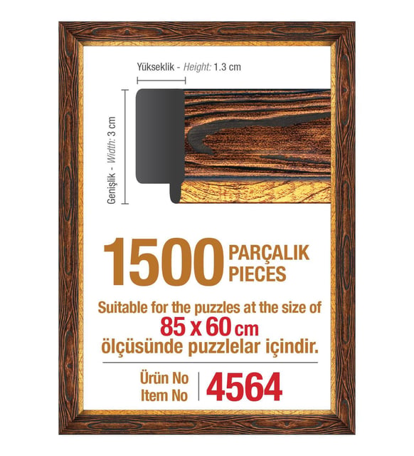 1500'lük Kahverengi 85 x 60 cm Puzzle Çerçevesi