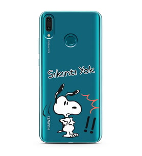 Snoopy Tasarımlı Süper Şeffaf Silikon Telefon Kılıfı Huawei Y9 (2019)